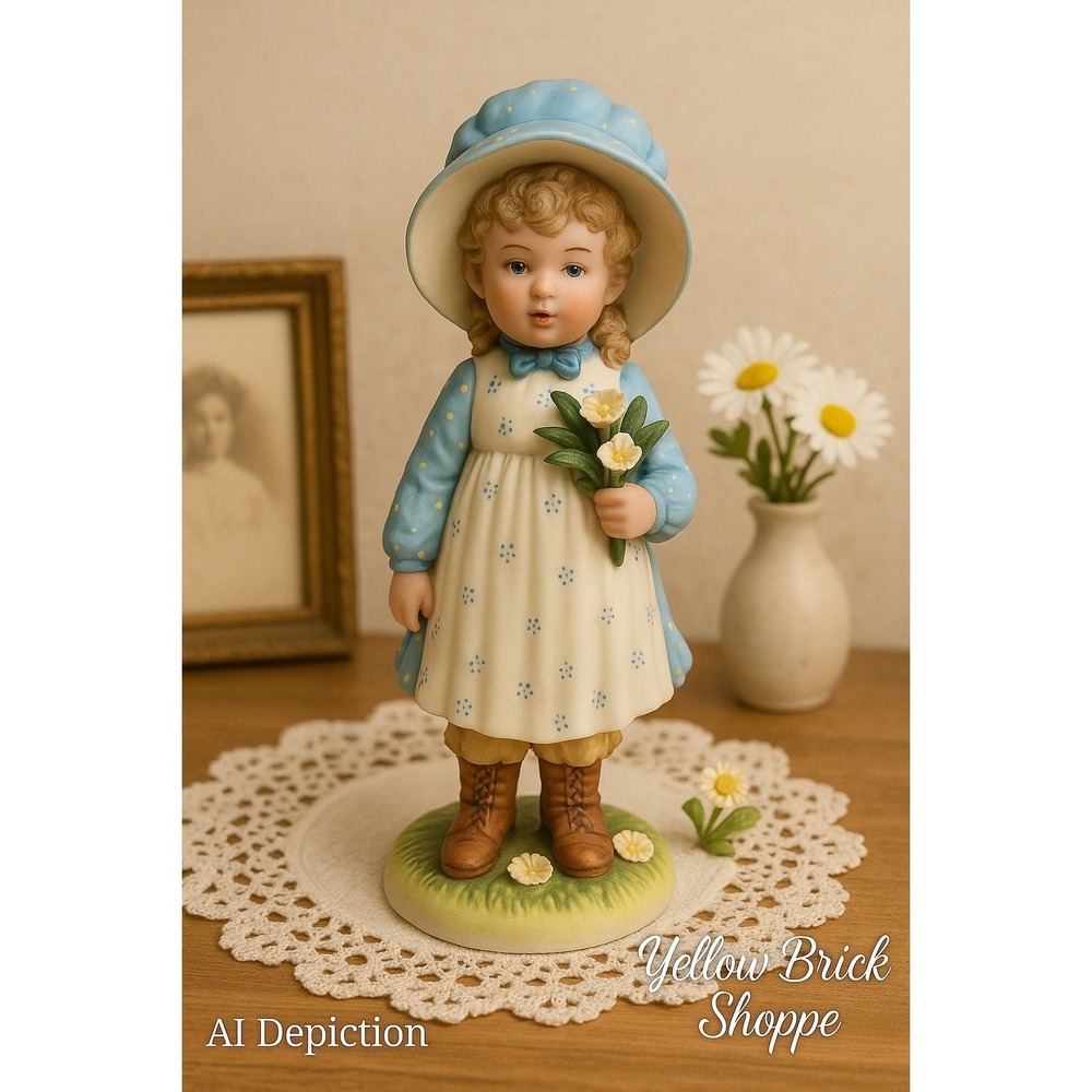 Vintage 1973 Holly‎ Hobbie Porcelain Figurine  World Wide Art Collectible Retro